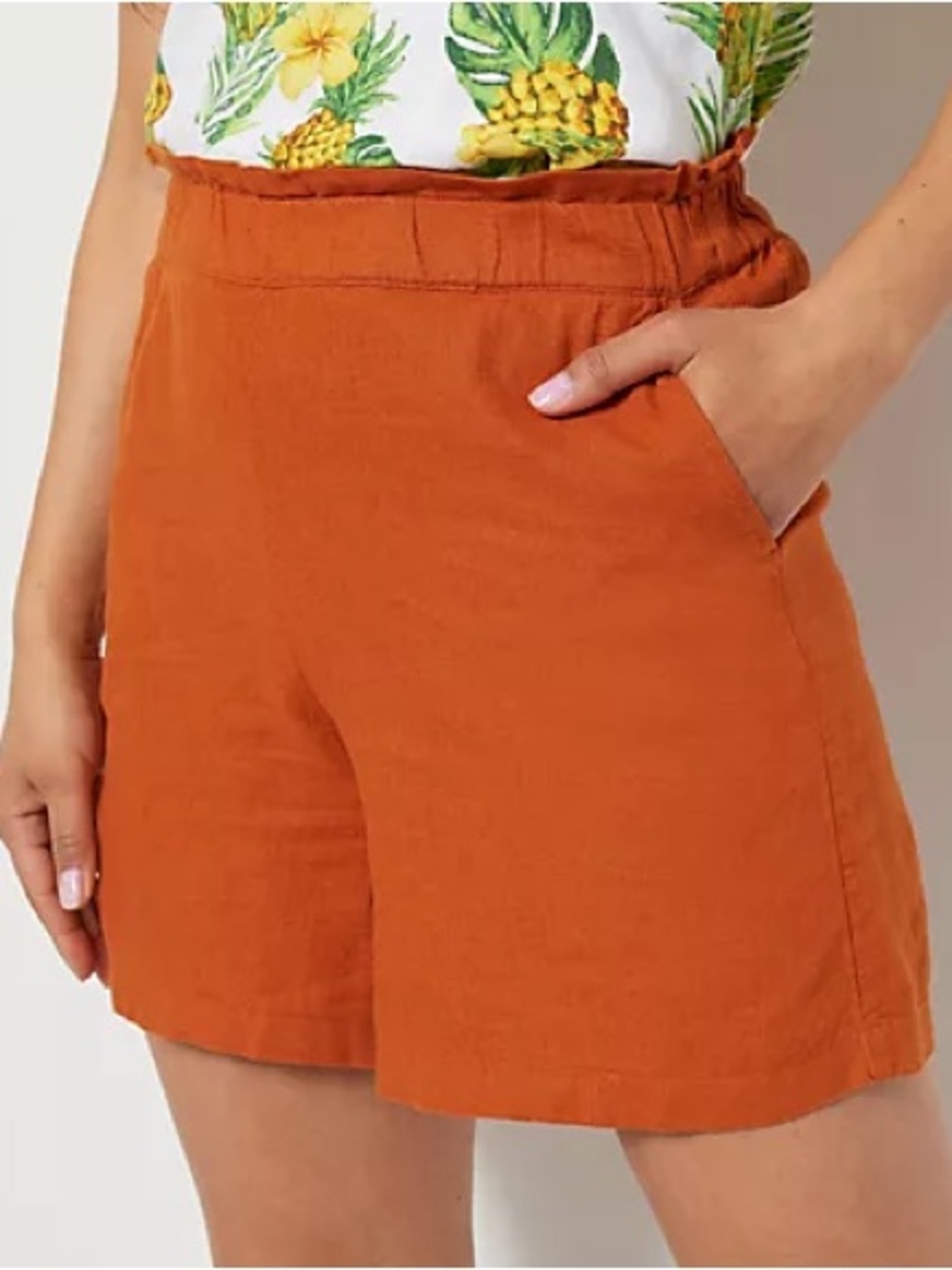 J Jason Wu Linen Pull-On‎ Shorts